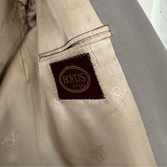 Men's Valentino Vintage 1985 Tan Blazer Size 42 Fully Lined, 2 Button, No Vent - Picture 5 of 11